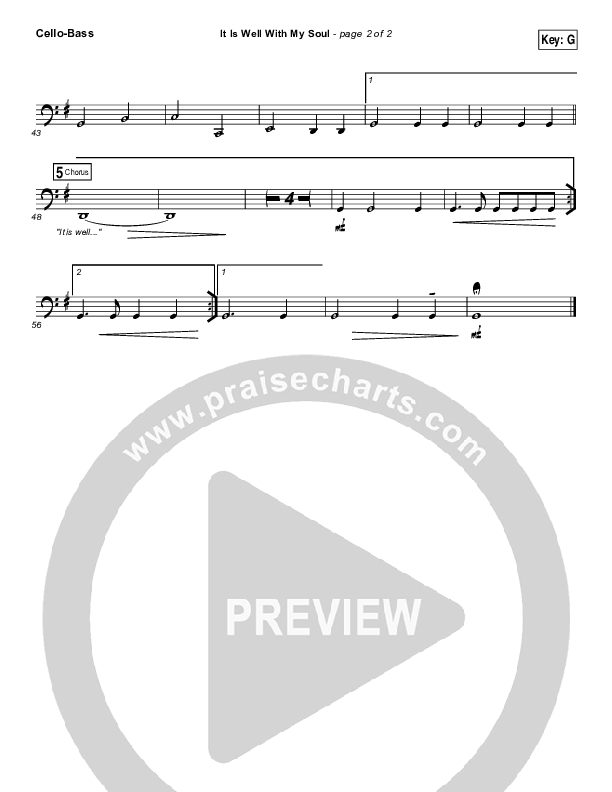 It Is Well With My Soul Cello/Bass (Hillsong Worship / Hannah Hobbs)