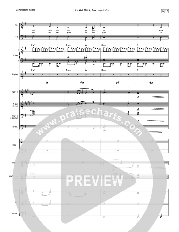 It Is Well With My Soul Conductor's Score (Hillsong Worship / Hannah Hobbs)