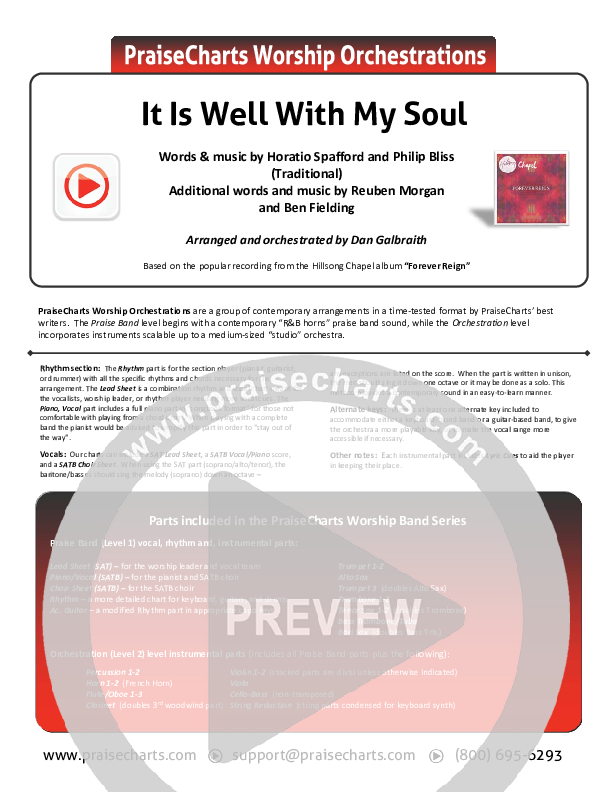 It Is Well With My Soul Cover Sheet (Hillsong Worship / Hannah Hobbs)