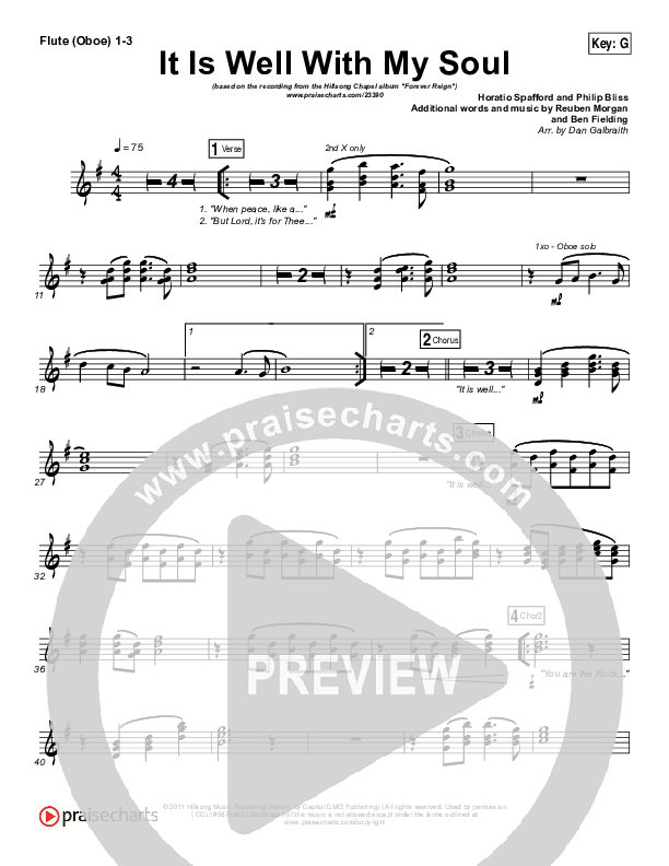 It Is Well With My Soul Flute/Oboe 1/2/3 (Hillsong Worship / Hannah Hobbs)