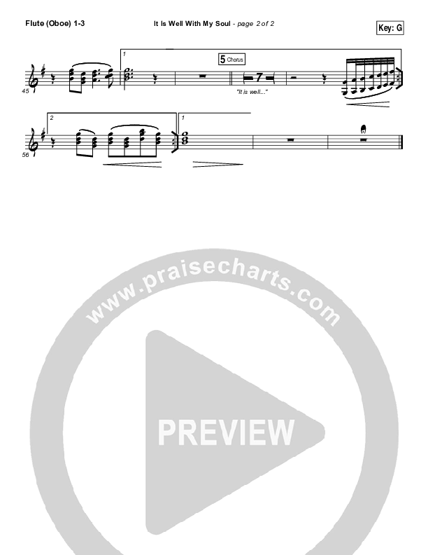 It Is Well With My Soul Flute/Oboe 1/2/3 (Hillsong Worship / Hannah Hobbs)
