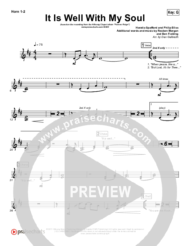 It Is Well With My Soul French Horn 1/2 (Hillsong Worship / Hannah Hobbs)