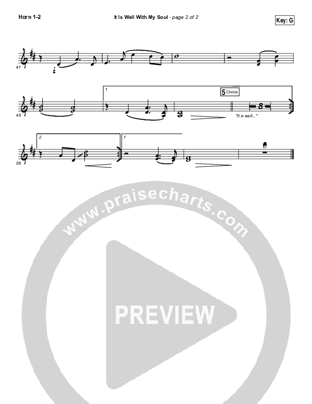 It Is Well With My Soul French Horn 1/2 (Hillsong Worship / Hannah Hobbs)