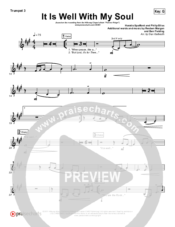 It Is Well With My Soul Trumpet 3 (Hillsong Worship / Hannah Hobbs)