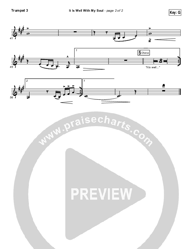 It Is Well With My Soul Trumpet 3 (Hillsong Worship / Hannah Hobbs)