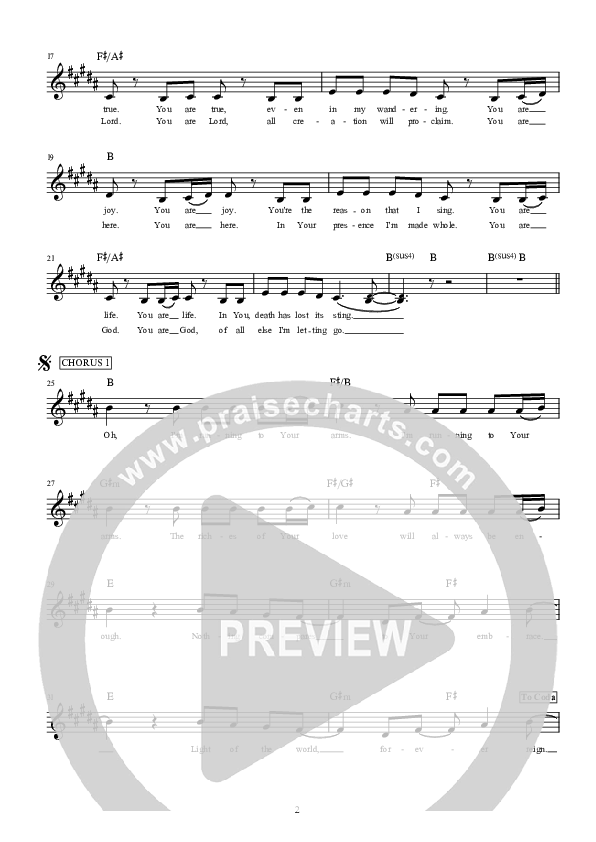 Forever Reign Lead Sheet (Hillsong Worship)