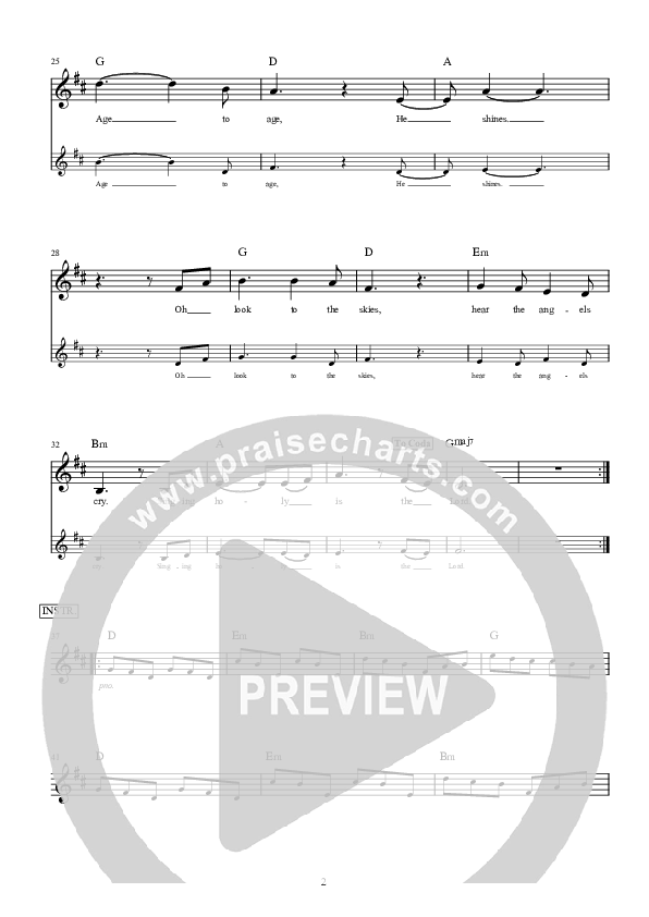 His Glory Appears Lead Sheet (Hillsong Worship)