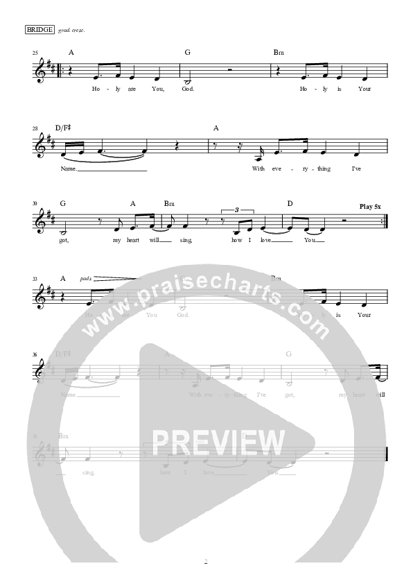 Beautiful Exchange Lead Sheet (Hillsong Worship)