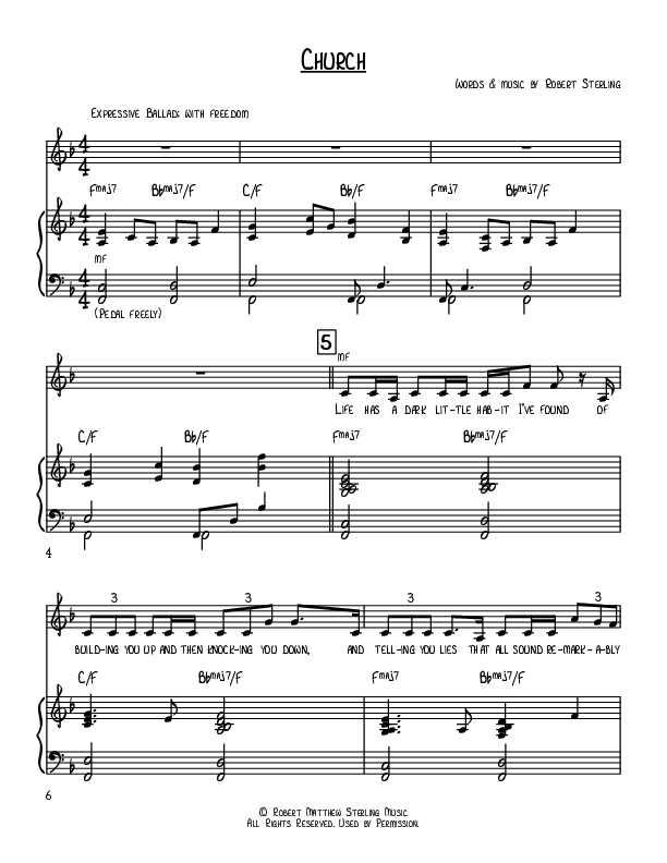 Church Piano/Vocal (Robert Sterling)