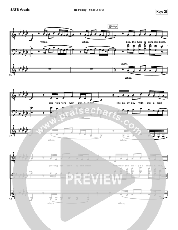 Baby Boy Choir Sheet (SATB) (for KING & COUNTRY)