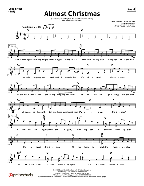 Almost Christmas Lead (SAT) (Josh Wilson)