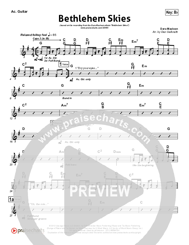 Bethlehem Skies Acoustic Guitar (Dara Maclean)