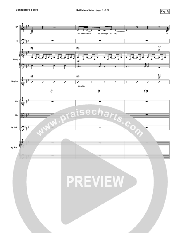 Bethlehem Skies Conductor's Score (Dara Maclean)