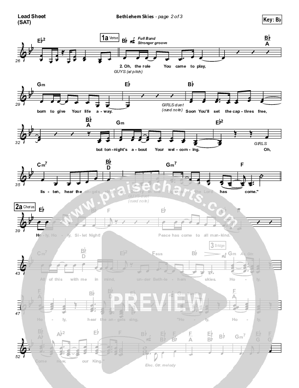 Bethlehem Skies Lead Sheet (SAT) (Dara Maclean)