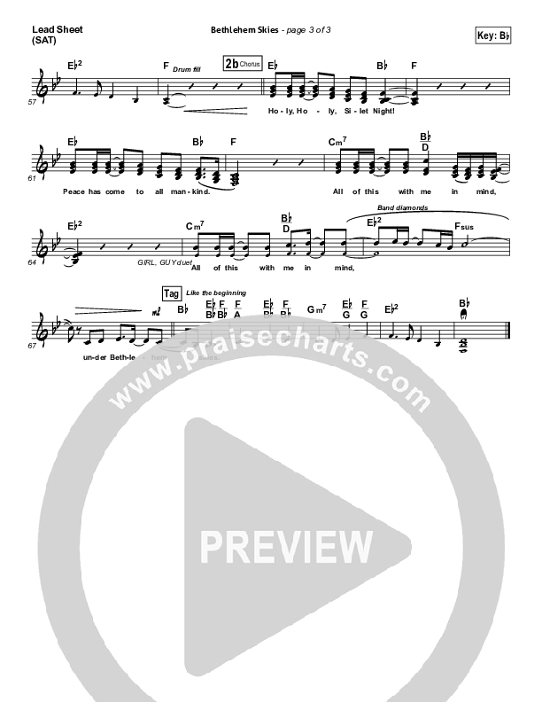 Bethlehem Skies Lead Sheet (SAT) (Dara Maclean)