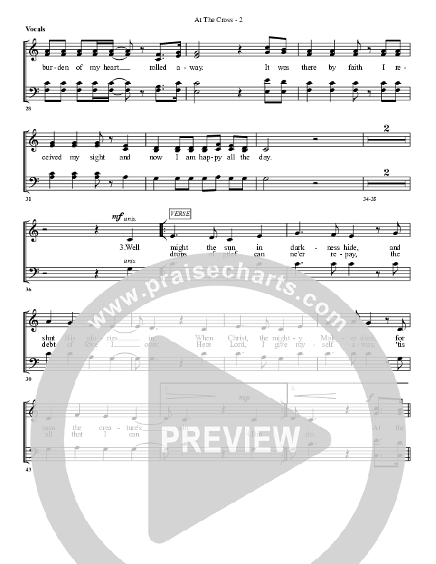 At The Cross Choir Sheet (G3 Worship)