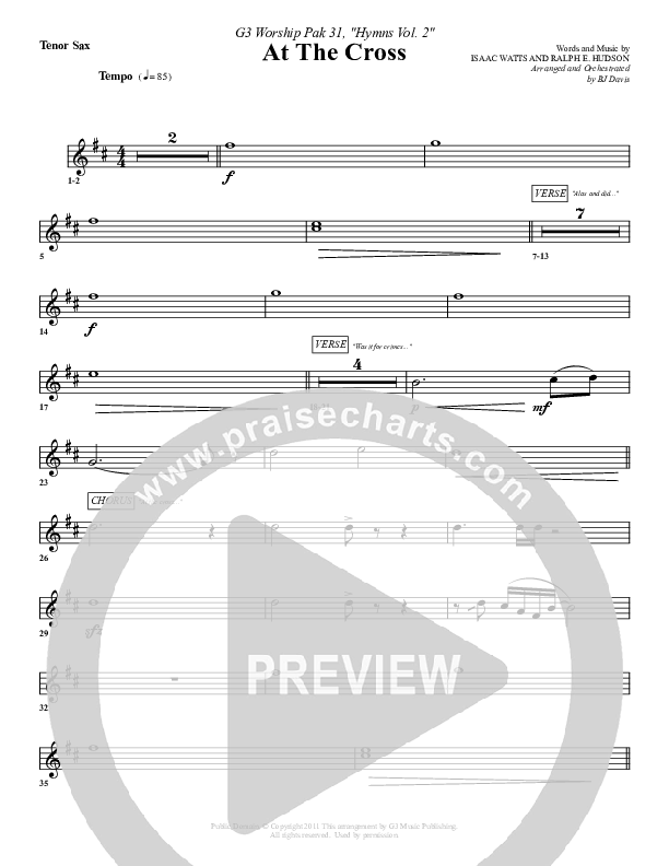 At The Cross Tenor Sax 2 (G3 Worship)