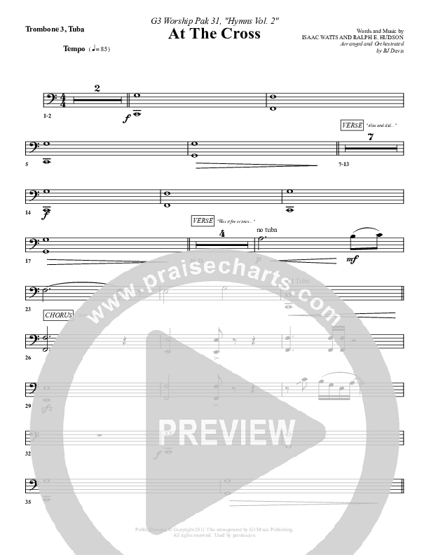 At The Cross Trombone 3/Tuba (G3 Worship)