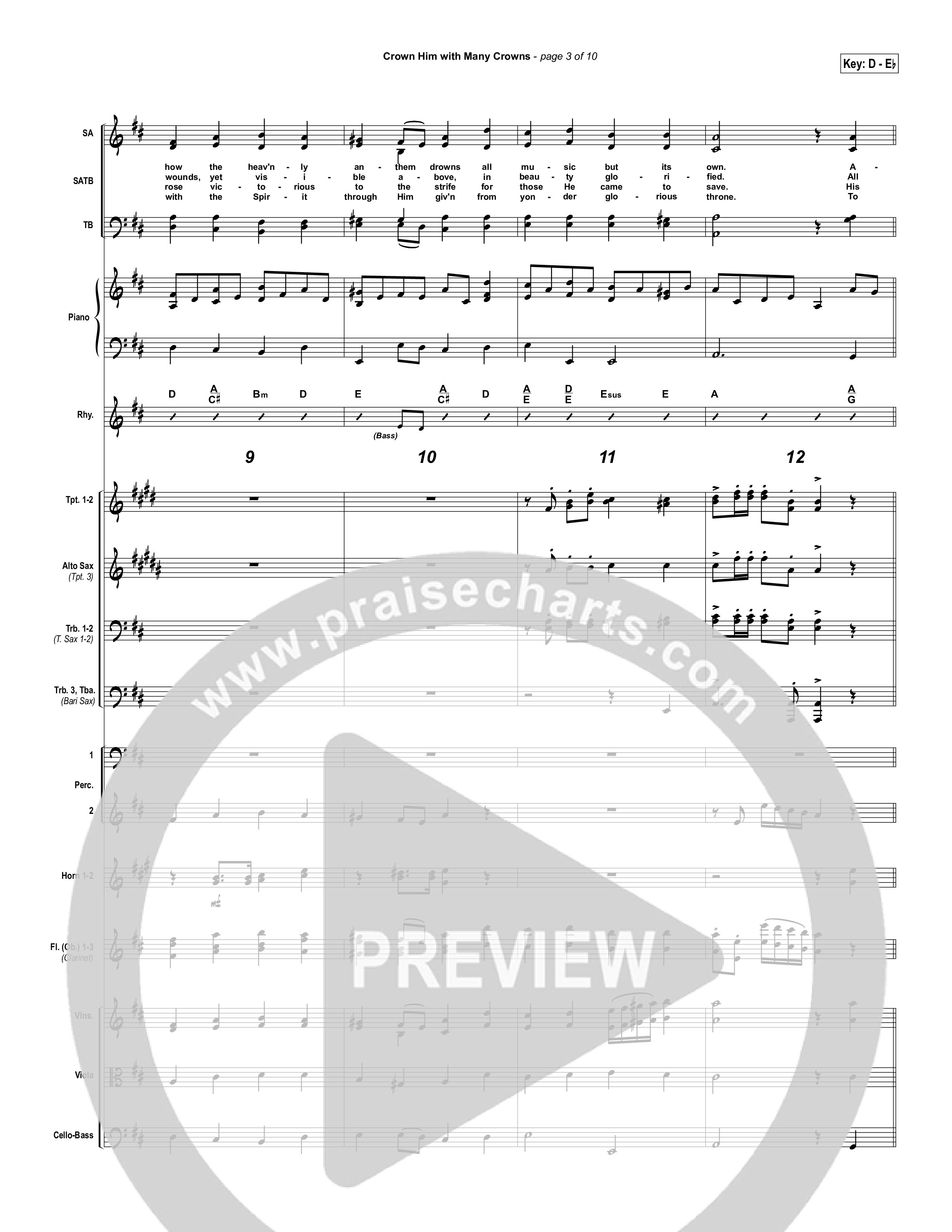 Crown Him With Many Crowns Conductor's Score (Traditional Hymn / PraiseCharts)