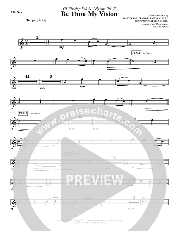 Be Thou My Vision Alto Sax (G3 Worship)