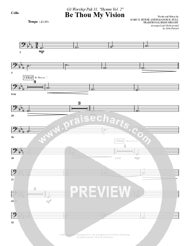 Be Thou My Vision Cello (G3 Worship)