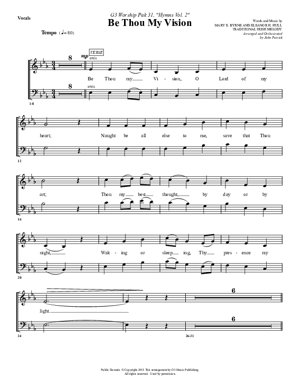 Be Thou My Vision Lead Sheet (SAT) (G3 Worship)
