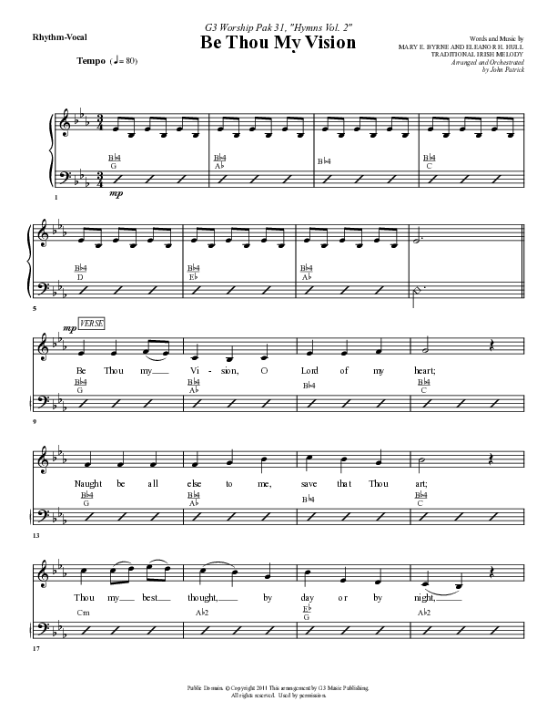 Be Thou My Vision Rhythm/Vocal (G3 Worship)