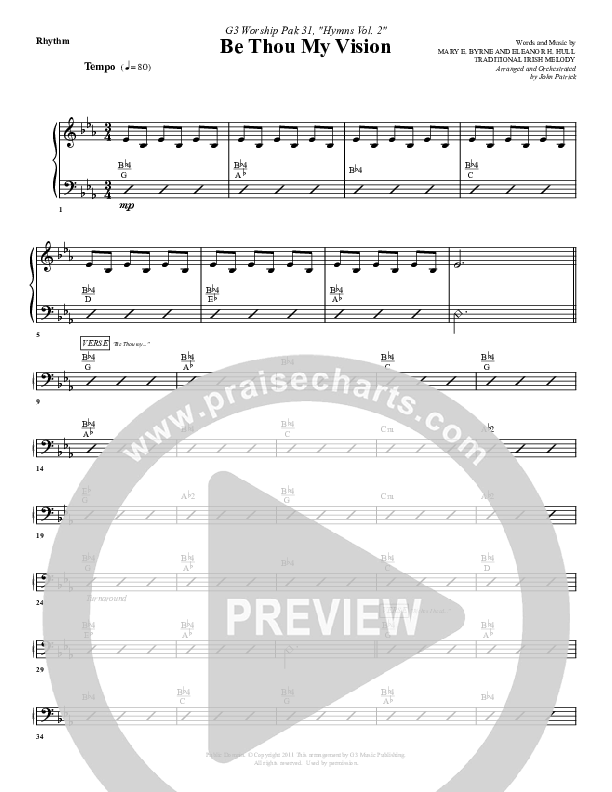 Be Thou My Vision Rhythm Chart (G3 Worship)
