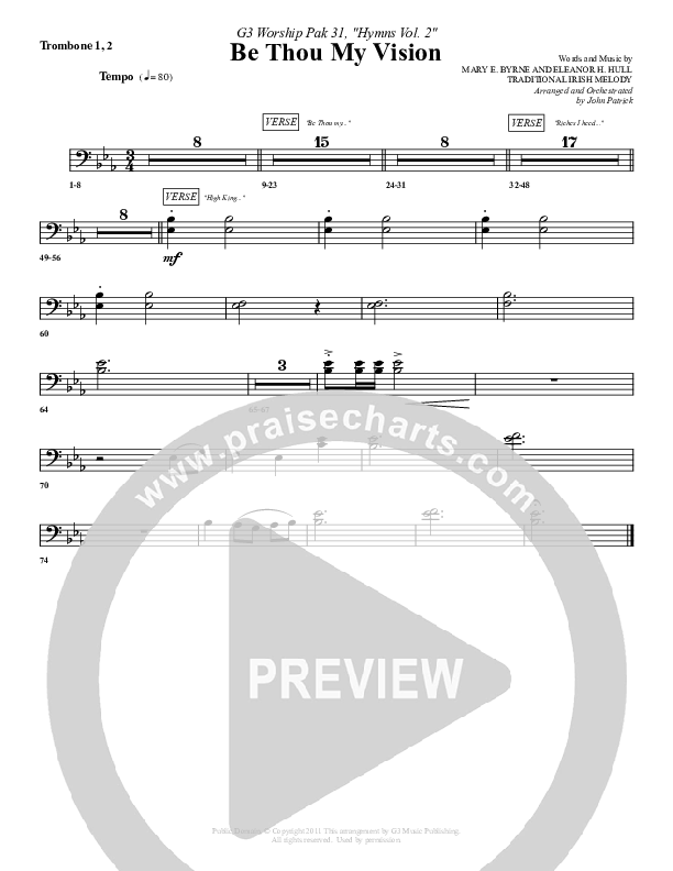 Be Thou My Vision Trombone 1/2 (G3 Worship)