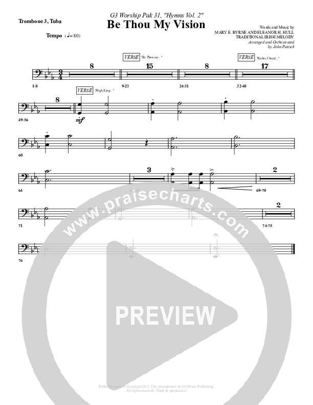Be Thou My Vision Trombone 3/Tuba (G3 Worship)