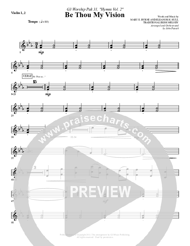 Be Thou My Vision Violin 1/2 (G3 Worship)