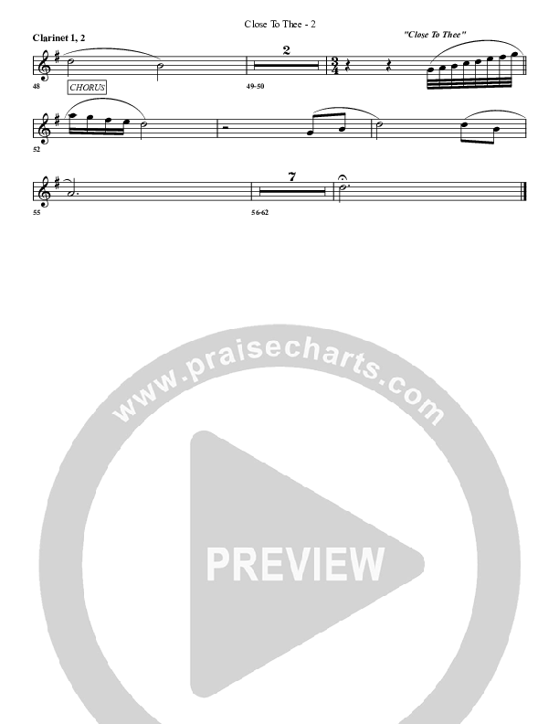 Close To Thee Clarinet 1/2 (G3 Worship)