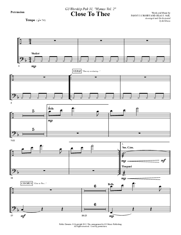 Close To Thee Percussion (G3 Worship)