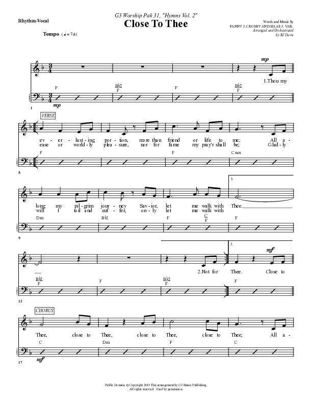 Close To Thee Rhythm/Vocal (G3 Worship)