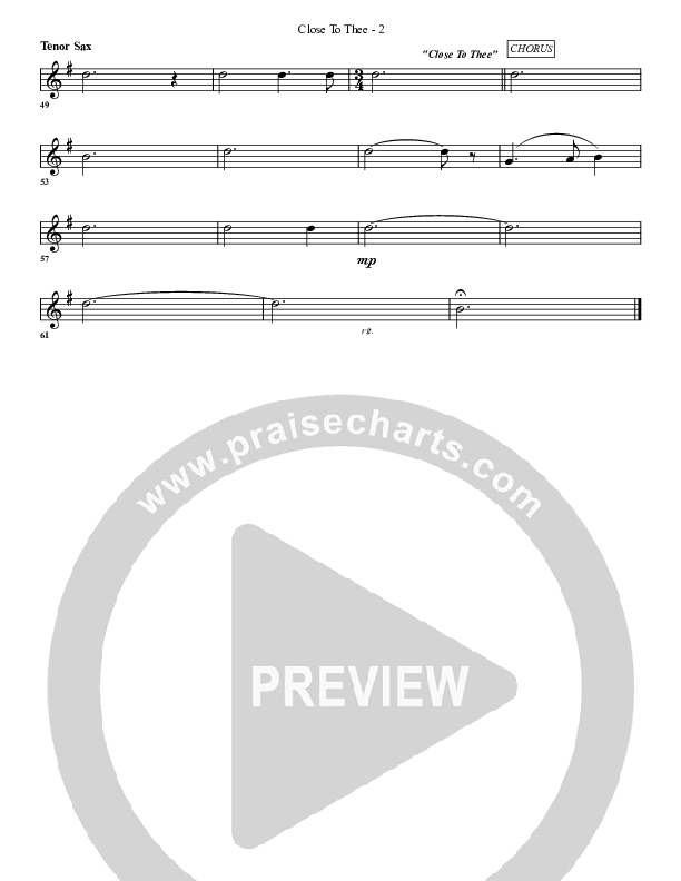 Close To Thee Tenor Sax 2 (G3 Worship)