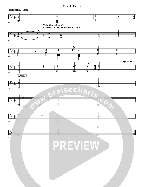Close To Thee Trombone 3/Tuba (G3 Worship)