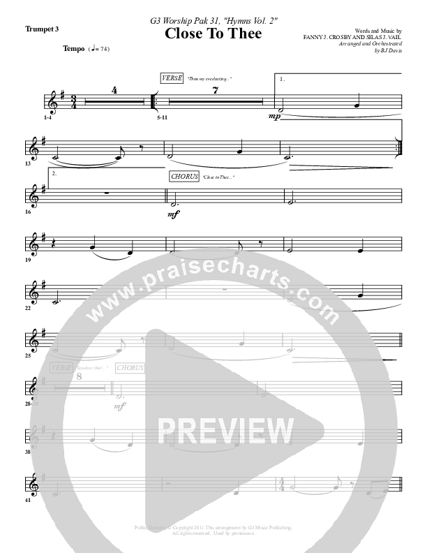 Close To Thee Trumpet 3 (G3 Worship)
