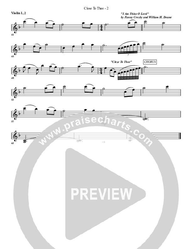 Close To Thee Violin 1/2 (G3 Worship)