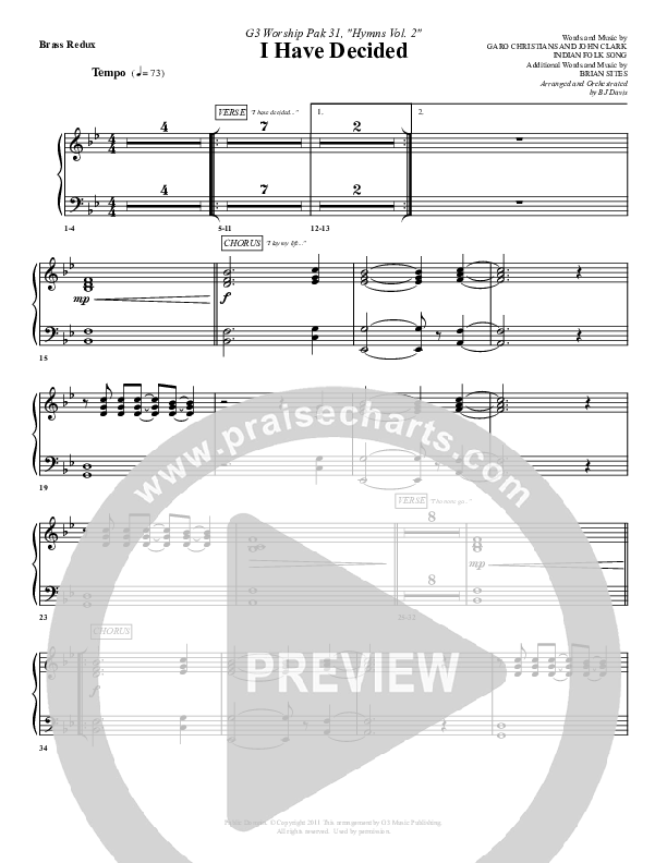 I Have Decided Alto Sax (G3 Worship)