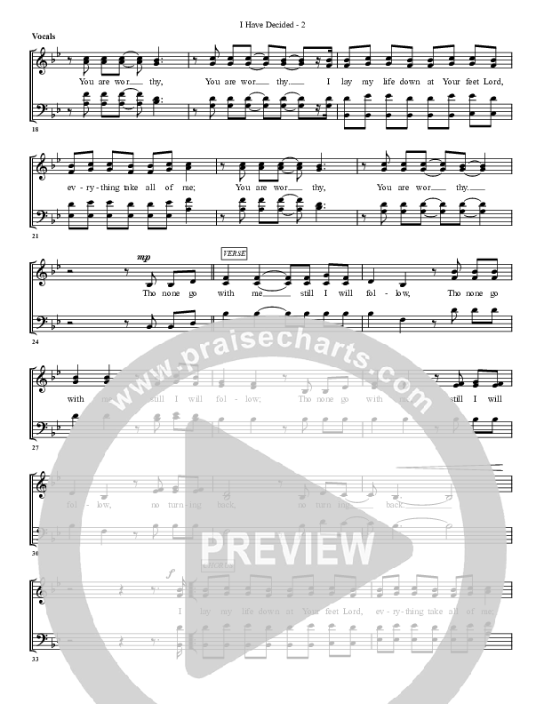 I Have Decided Choir Sheet (G3 Worship)