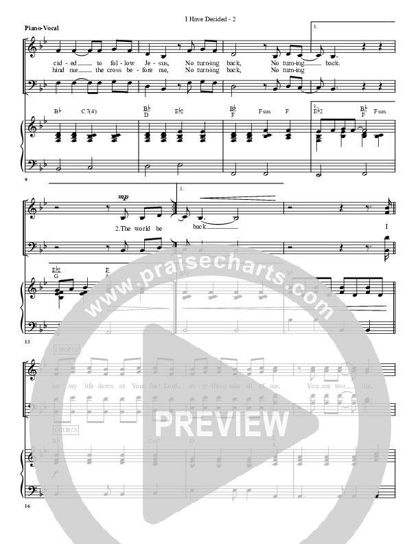 I Have Decided Piano/Vocal & Lead (G3 Worship)