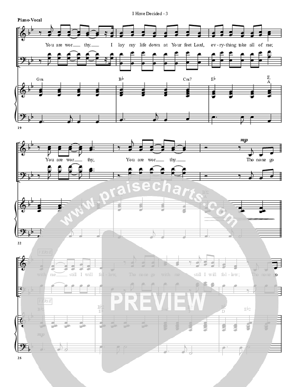 I Have Decided Piano/Vocal & Lead (G3 Worship)