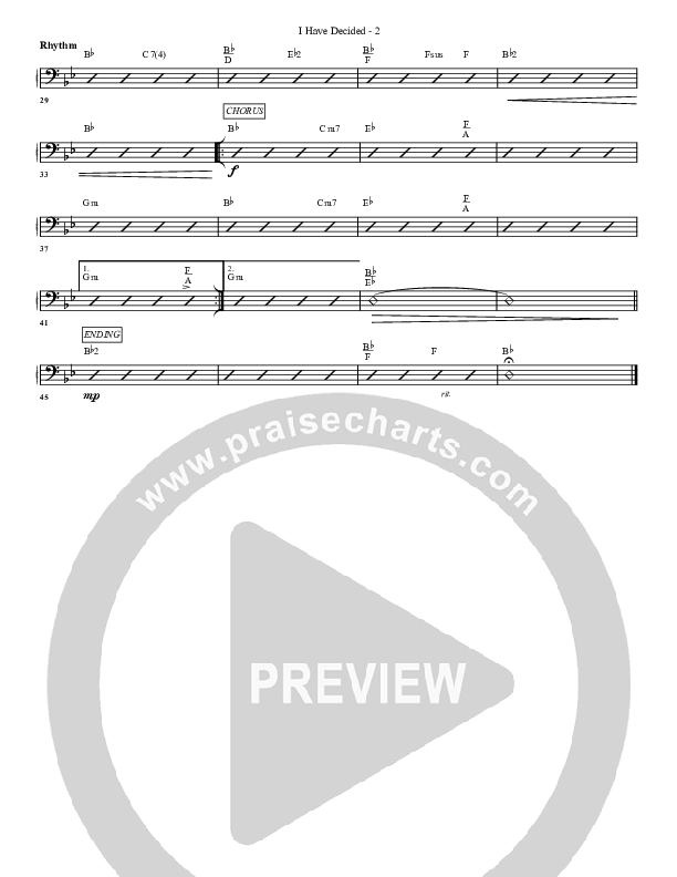 I Have Decided Rhythm Chart (G3 Worship)