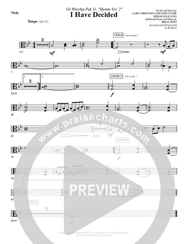 I Have Decided Viola (G3 Worship)