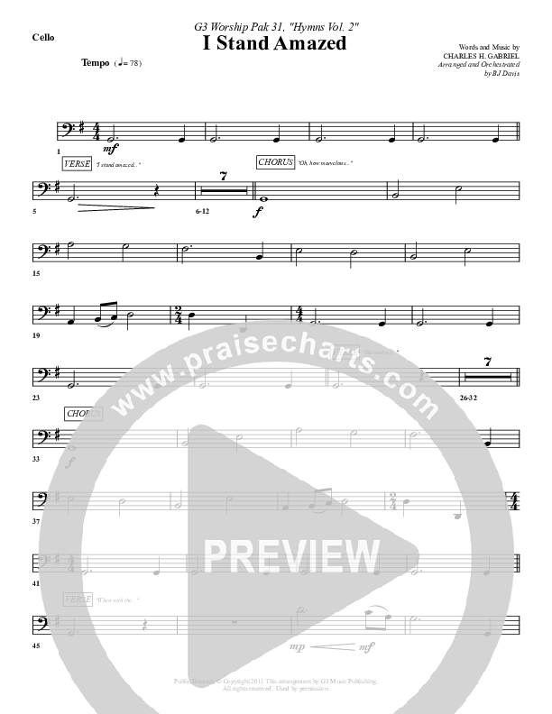 I Stand Amazed Cello (G3 Worship)