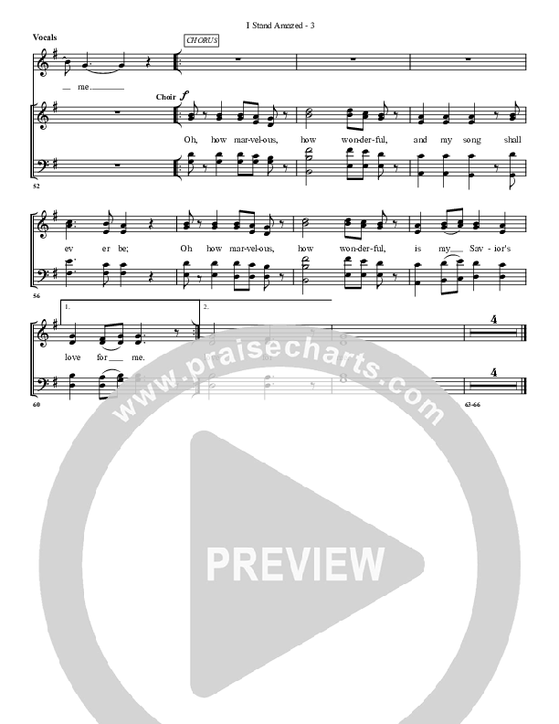 I Stand Amazed Choir Sheet (G3 Worship)