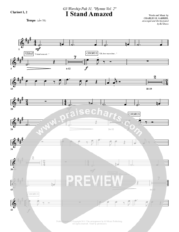 I Stand Amazed Clarinet (G3 Worship)