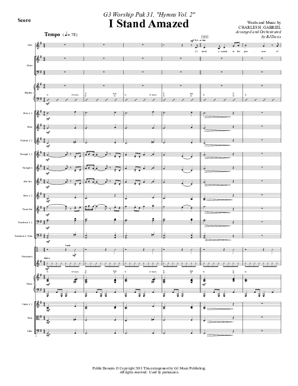 I Stand Amazed Conductor's Score (G3 Worship)