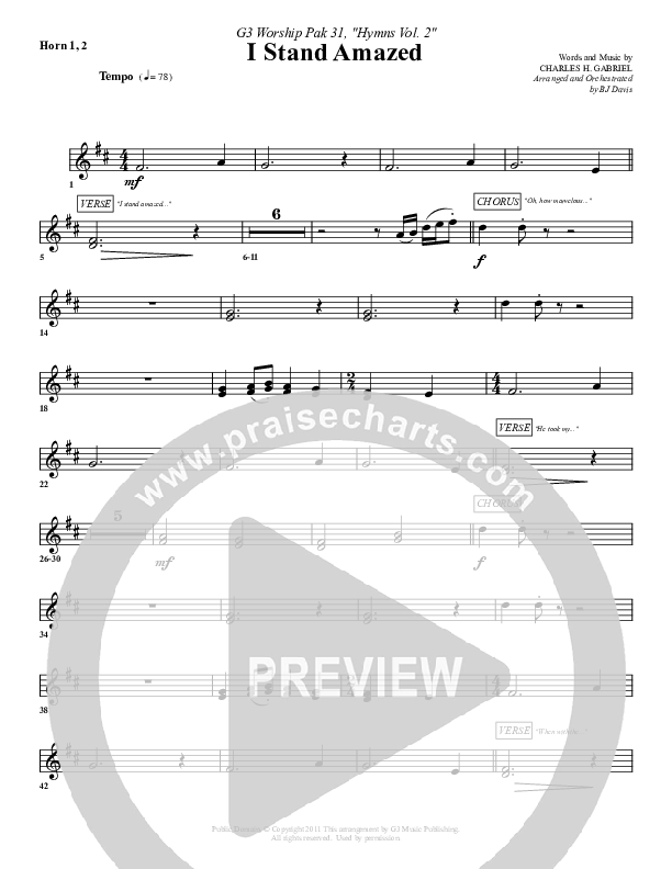 I Stand Amazed French Horn 1/2 (G3 Worship)