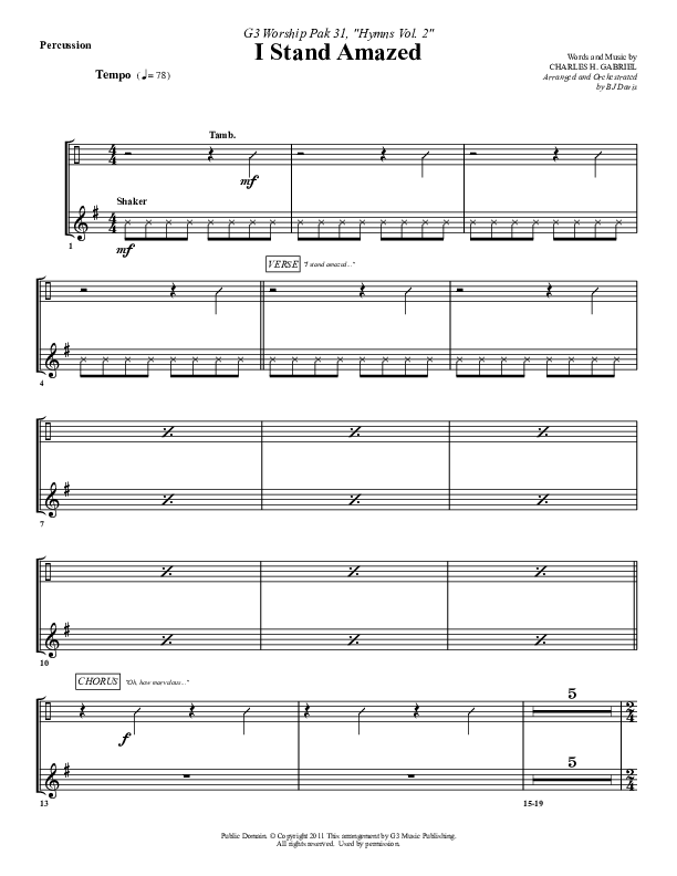 I Stand Amazed Percussion (G3 Worship)